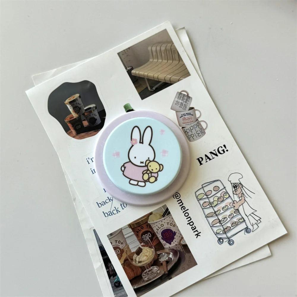 Korean Ins Cute Cartoon Rabbit with Magsafe Card Holde Magnetic Stand Phone Case For iPhone 17 16 Pro 15 17 Pro Max 14 13 Cover