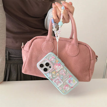 New Cute Melody Phone Case with Hanging Rope Compatible with iPhone 17 Promax 14, 15, 16 13Pro Max Protective Cover
