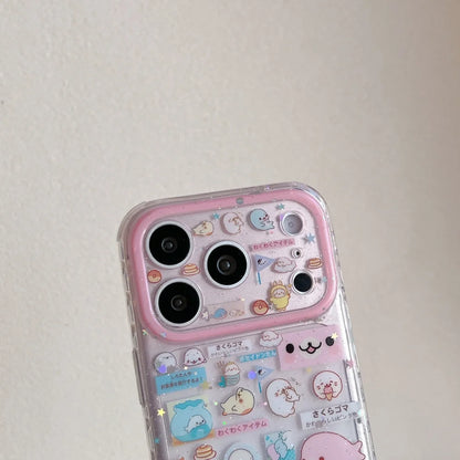 Fashion Korean INS cute seal label phone case for iPhone 17 16 ProMax 14 15 Pro fundas creative new shockproof protective cover
