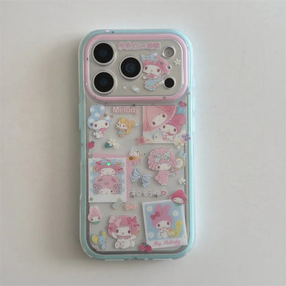 New Cute Melody Phone Case with Hanging Rope Compatible with iPhone 17 Promax 14, 15, 16 13Pro Max Protective Cover