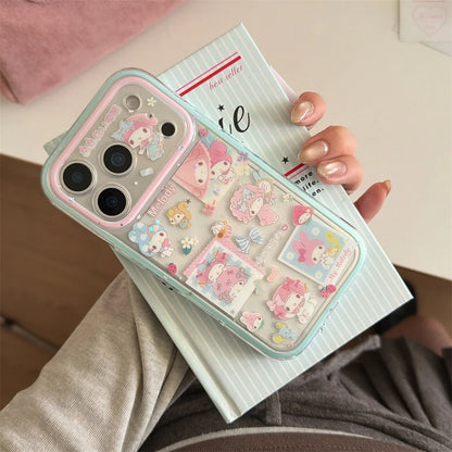 New Cute Melody Phone Case with Hanging Rope Compatible with iPhone 17 Promax 14, 15, 16 13Pro Max Protective Cover