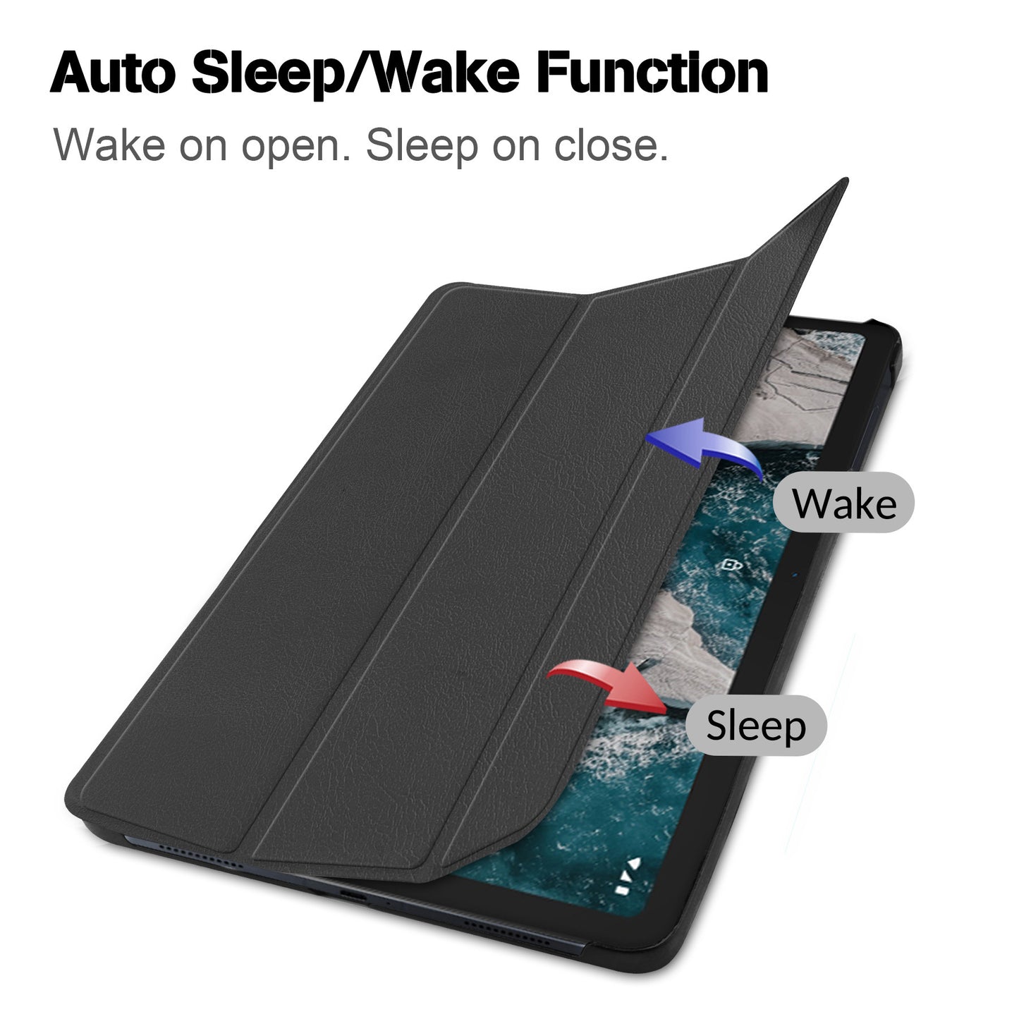 in stock Suitable for 2021 New Nokia T20 10.4 inch Tablet PC Protective Leather Case Three-fold Ultra-thin Case