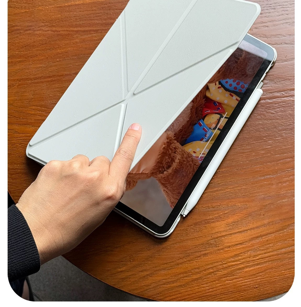 2026 Suitable for Ipad11 Generation Magnetic Double-Sided Clip Protective Case Y-Fold Air8 Anti-Fall and Anti-Bending Mini7 Tablet Case