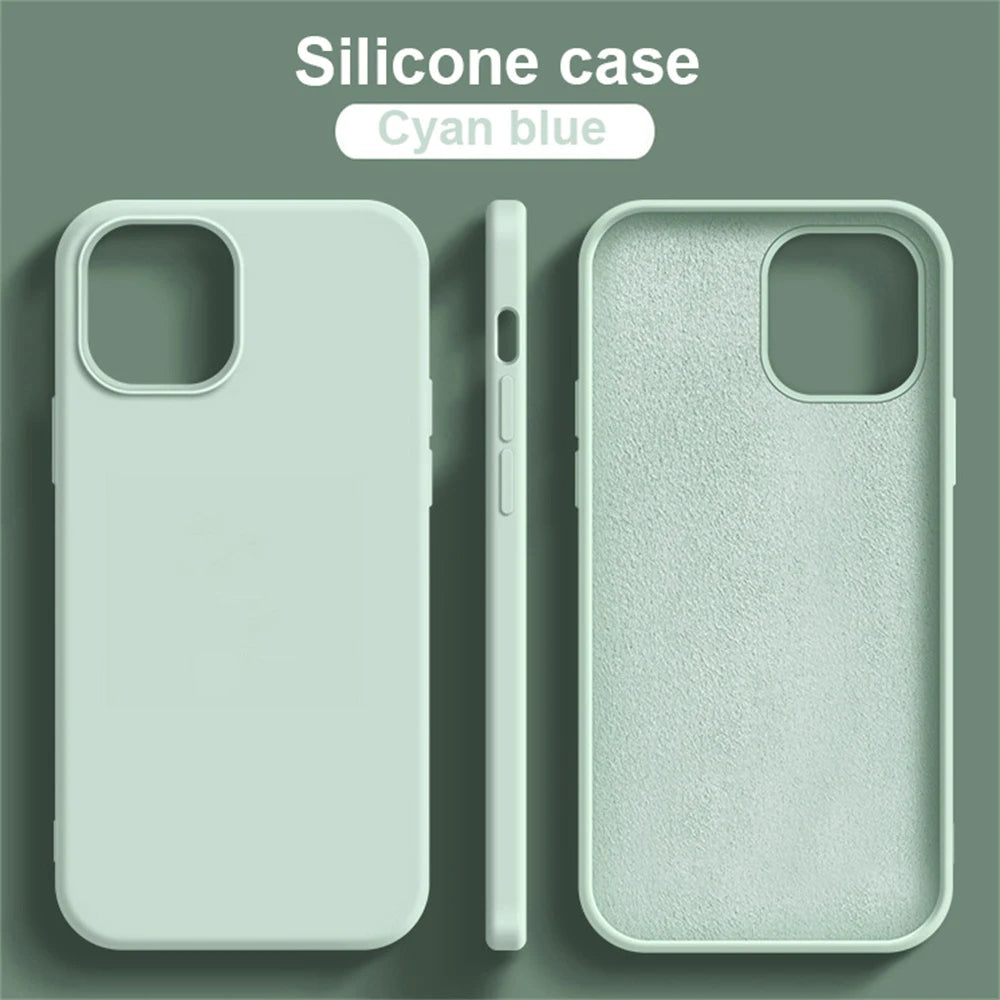 Original Phone Case For iPhone 17 16 15 11 12 13 14 Pro Max Luxury Liquid Silicone Cases For 7 8 Plus X XR Shockproof Soft Cover