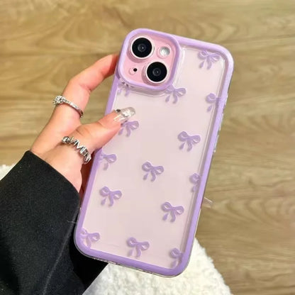 Candy Color Bowknot Design Soft Phone Case For iPhone 17 Air 16 15 14 13 12 11 Pro Max 16 Plus 16E Shockproof Soft Clear Cover