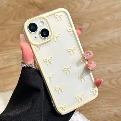 Candy Color Bowknot Design Soft Phone Case For iPhone 17 Air 16 15 14 13 12 11 Pro Max 16 Plus 16E Shockproof Soft Clear Cover