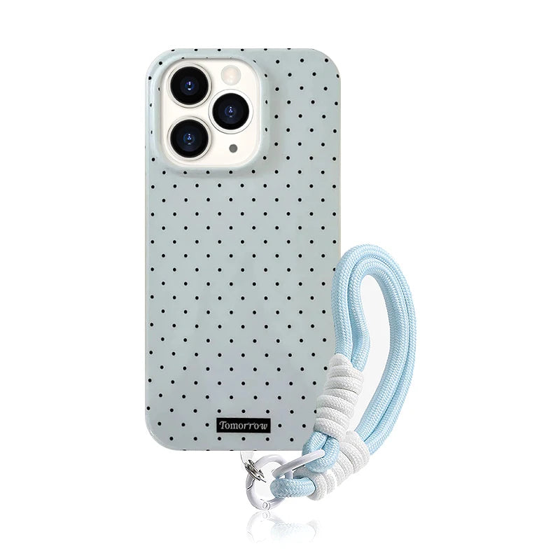 INS Polka Dot Small Fresh Mobile Phone Case for iPhone 17 16 15 14 13 12 Pro Max 11 Ultra Slim Shockproof Cover for iPhone Air