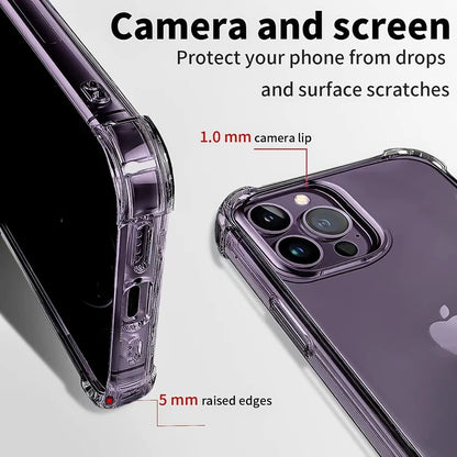 Shockproof Clear Phone Case For iPhone 15 14 11 13 12 Pro Max 7 8 Plus X XR XS Soft Silicone Protection Transparent Accessories