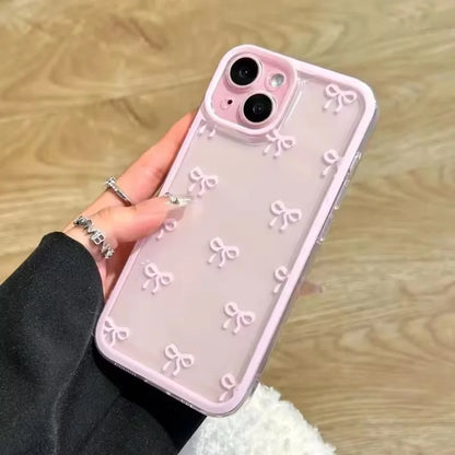 Candy Color Bowknot Design Soft Phone Case For iPhone 17 Air 16 15 14 13 12 11 Pro Max 16 Plus 16E Shockproof Soft Clear Cover