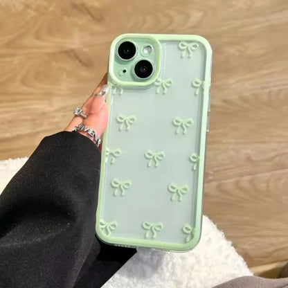 Candy Color Bowknot Design Soft Phone Case For iPhone 17 Air 16 15 14 13 12 11 Pro Max 16 Plus 16E Shockproof Soft Clear Cover