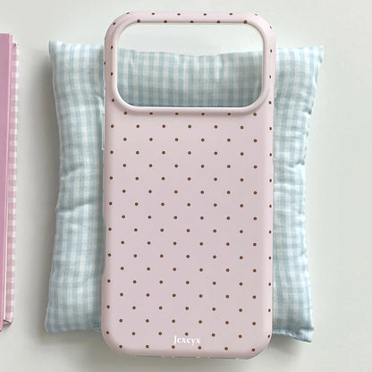 Cute polka dot contrasting phone case suitable for iPhone 17 16 15 14 13 12 11 Pro/Max/Plus anti drop and shockproof back cover