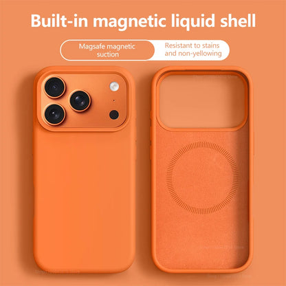 Original Magnetic Phone Case For iPhone 17 16 Pro Max Liquid Silicone Cases For iPhone17 16 Pro Max 17Pro Air Soft Bumper Cover